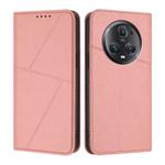 For Honor Magic5 Pro Strong Magnetic Frosted Flip Leather Phone Case(Pink)