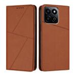 For Honor Play 60 Plus / 200 Smart Strong Magnetic Frosted Flip Leather Phone Case(Coffee Color)