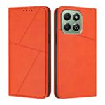 For Honor X6a / X6b Strong Magnetic Frosted Flip Leather Phone Case(Orange)