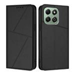For Honor X6a / X6b Strong Magnetic Frosted Flip Leather Phone Case(Black)
