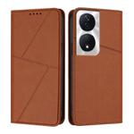 For Honor X7b 4G / 5G / 90 Smart Global Strong Magnetic Frosted Flip Leather Phone Case(Coffee Color)
