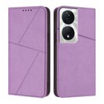 For Honor X7b 4G / 5G / 90 Smart Global Strong Magnetic Frosted Flip Leather Phone Case(Light Purple)