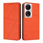 For Honor X7b 4G / 5G / 90 Smart Global Strong Magnetic Frosted Flip Leather Phone Case(Orange)