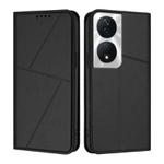 For Honor X7b 4G / 5G / 90 Smart Global Strong Magnetic Frosted Flip Leather Phone Case(Black)