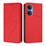 For Honor X7 / Play 30 Plus Strong Magnetic Frosted Flip Leather Phone Case(Red)