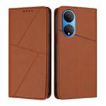 For Honor X7 / Play 30 Plus Strong Magnetic Frosted Flip Leather Phone Case(Coffee Color)
