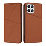 For Honor X8 4G / X30i / Play6T Pro Strong Magnetic Frosted Flip Leather Phone Case(Coffee Color)