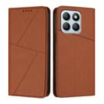 For Honor X8b / X8c Strong Magnetic Frosted Flip Leather Phone Case(Coffee Color)