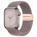 For Apple Watch 46mm / 49mm / 45mm / 44mm xDfind Magnetic Buckle Loop Woven Watch Band(Smoke Purple)