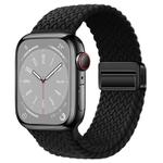 For Apple Watch 42mm / 41mm / 40mm / 38mm xDfind Magnetic Buckle Loop Woven Watch Band(Black)