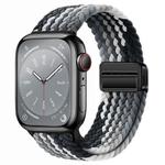 For Apple Watch 42mm / 41mm / 40mm / 38mm xDfind Magnetic Buckle Loop Woven Watch Band(Dazzling Black)