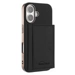 For iPhone 16 Plus Solid Color Horizontal Magnetic Card Bag RFID MagSafe Phone Case(Black)