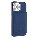 For iPhone 13 Pro Max Solid Color Horizontal Magnetic Card Bag RFID MagSafe Phone Case(Dark Blue)