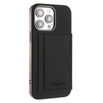 For iPhone 13 Pro Max Solid Color Horizontal Magnetic Card Bag RFID MagSafe Phone Case(Black)