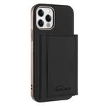 For iPhone 12 / 12 Pro Solid Color Horizontal Magnetic Card Bag RFID MagSafe Phone Case(Black)