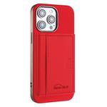 For iPhone 11 Pro Solid Color Horizontal Magnetic Card Bag RFID MagSafe Phone Case(Red)