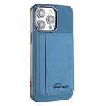 For iPhone 11 Pro Solid Color Horizontal Magnetic Card Bag RFID MagSafe Phone Case(Baby Blue)