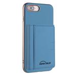 For iPhone 8 Plus / 7 Plus Solid Color Horizontal Magnetic Card Bag RFID MagSafe Phone Case(Baby Blue)