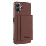 For Samsung Galaxy A06 Solid Color Horizontal Magnetic Card Bag RFID MagSafe Phone Case(Brown)