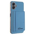 For Samsung Galaxy A06 Solid Color Horizontal Magnetic Card Bag RFID MagSafe Phone Case(Baby Blue)