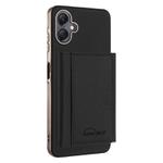 For Samsung Galaxy A06 Solid Color Horizontal Magnetic Card Bag RFID MagSafe Phone Case(Black)