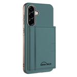 For Samsung Galaxy A25 Solid Color Horizontal Magnetic Card Bag RFID MagSafe Phone Case(Green)