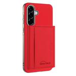 For Samsung Galaxy A26 Solid Color Horizontal Magnetic Card Bag RFID MagSafe Phone Case(Red)