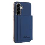 For Samsung Galaxy A26 Solid Color Horizontal Magnetic Card Bag RFID MagSafe Phone Case(Dark Blue)