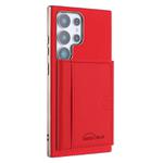 For Samsung Galaxy S24 Ultra 5G Solid Color Horizontal Magnetic Card Bag RFID MagSafe Phone Case(Red)