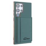 For Samsung Galaxy S25 Ultra 5G Solid Color Horizontal Magnetic Card Bag RFID MagSafe Phone Case(Green)