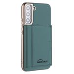 For Samsung Galaxy S21 5G Solid Color Horizontal Magnetic Card Bag RFID MagSafe Phone Case(Green)
