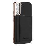 For Samsung Galaxy S21 5G Solid Color Horizontal Magnetic Card Bag RFID MagSafe Phone Case(Black)
