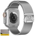 For Apple Watch 42mm / 41mm / 40mm / 38mm xDfind Umbrella Buckle Think Mesh Milanese Stainless Steel Watch Band(Silver)