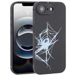 For iPhone 16e Graffiti Spider TPU Phone Case(Black Light Blue Spider)