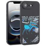 For iPhone 16e Graffiti Spider TPU Phone Case(Black Dark Blue Spider)
