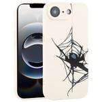 For iPhone 16e Graffiti Spider TPU Phone Case(Beige Blue Love Spider)