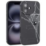 For iPhone 16 Plus Graffiti Spider TPU Phone Case(Black Grey Spider)