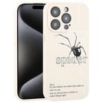 For iPhone 15 Pro Graffiti Spider TPU Phone Case(Beige Black Spider)
