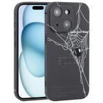 For iPhone 15 Plus Graffiti Spider TPU Phone Case(Black Grey Spider)