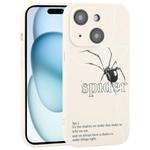 For iPhone 15 Plus Graffiti Spider TPU Phone Case(Beige Black Spider)