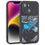 For iPhone 14 Graffiti Spider TPU Phone Case(Black Dark Blue Spider)