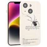 For iPhone 14 Graffiti Spider TPU Phone Case(Beige Black Spider)