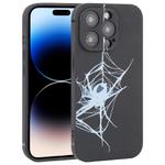 For iPhone 14 Pro Max Graffiti Spider TPU Phone Case(Black Light Blue Spider)