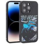 For iPhone 14 Pro Max Graffiti Spider TPU Phone Case(Black Dark Blue Spider)