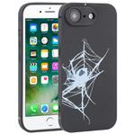 For iPhone 7 / 8 Graffiti Spider TPU Phone Case(Black Light Blue Spider)