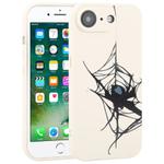 For iPhone 7 / 8 Graffiti Spider TPU Phone Case(Beige Blue Love Spider)