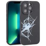 For iPhone 13 Pro Max Graffiti Spider TPU Phone Case(Black Light Blue Spider)