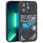 For iPhone 13 Pro Max Graffiti Spider TPU Phone Case(Black Dark Blue Spider)