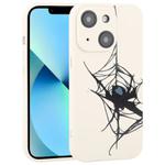 For iPhone 13 mini Graffiti Spider TPU Phone Case(Beige Blue Love Spider)