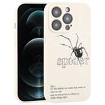 For iPhone 12 Pro Graffiti Spider TPU Phone Case(Beige Black Spider)